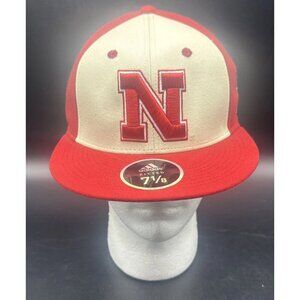 Nebraska Cornhuskers Adidas Red Climalite NCAA Fitted Hat Cap 7 1/8 NEW